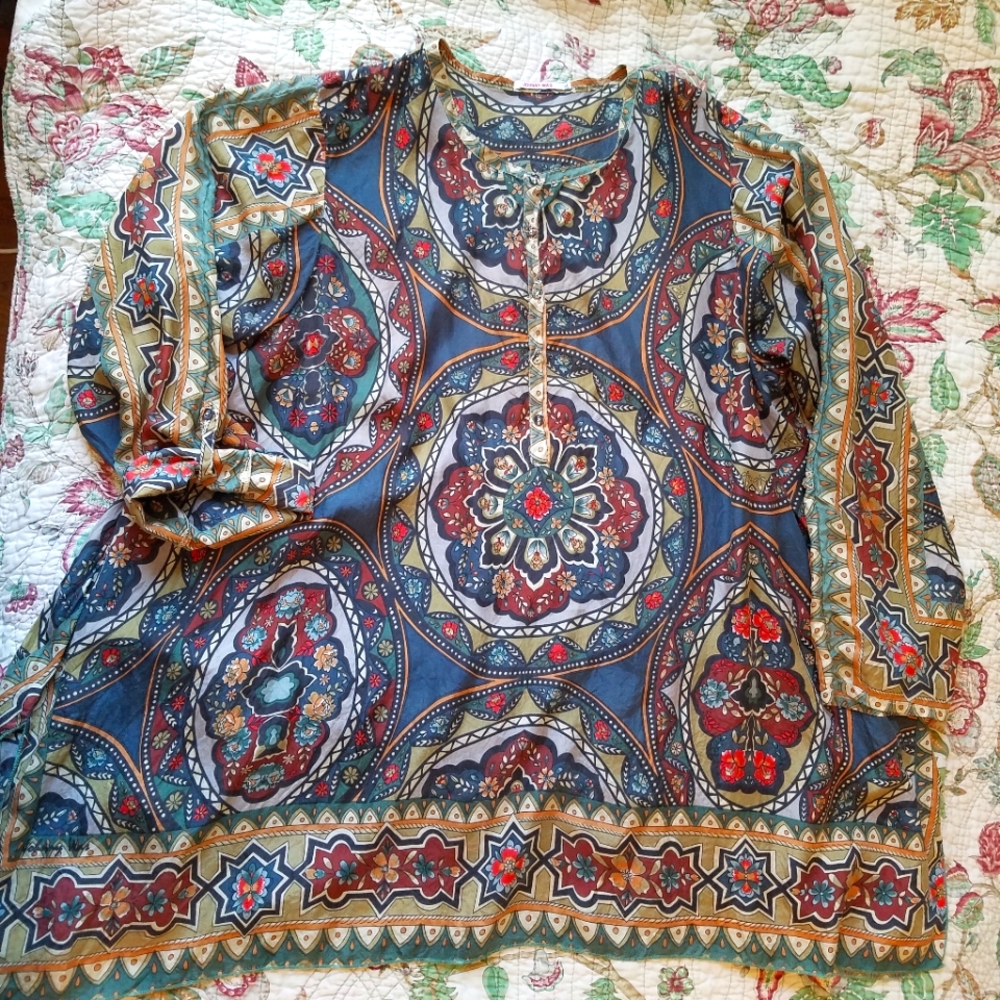 Johnny Was Silk Tunic XL